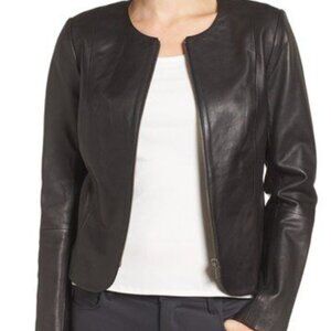 Emerson Rose Zip Front Leather Jacket